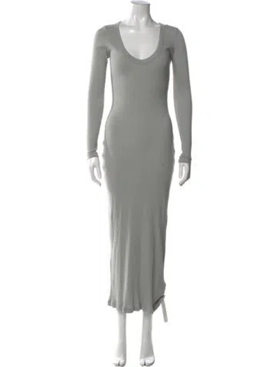 Pre-owned James Perse Scoop Neck Long Dress In Gray