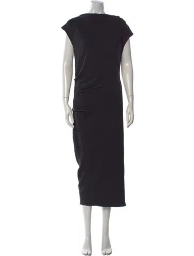 Pre-owned James Perse Scoop Neck Long Dress In Gray