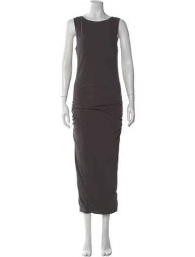Pre-owned James Perse Scoop Neck Long Dress In Gray