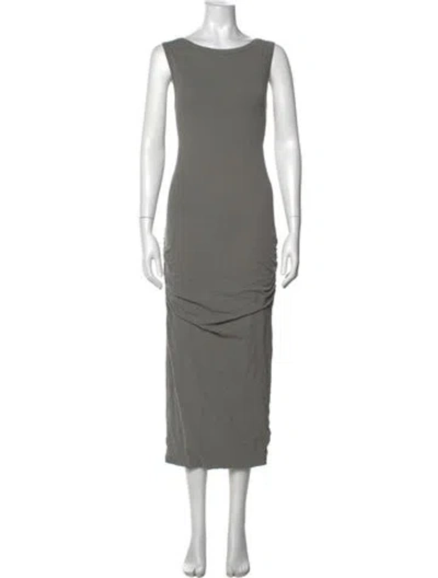 Pre-owned James Perse Scoop Neck Long Dress In Gray