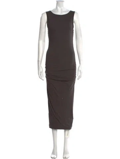 Pre-owned James Perse Scoop Neck Long Dress In Gray