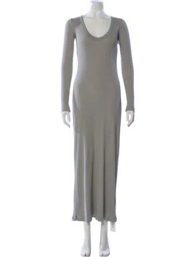 Pre-owned James Perse Scoop Neck Long Dress In Gray