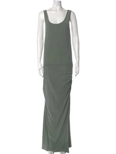 Pre-owned James Perse Scoop Neck Long Dress In Green