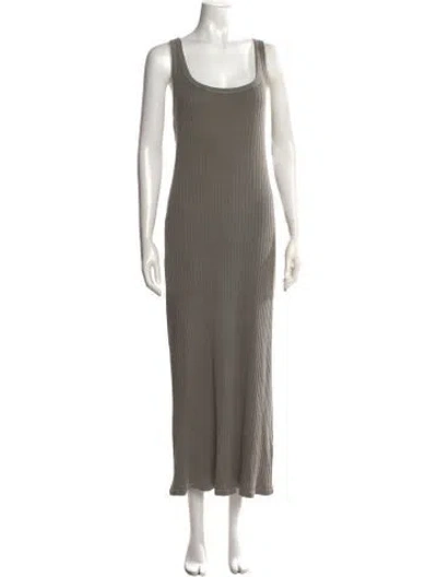 Pre-owned James Perse Scoop Neck Long Dress In Grey