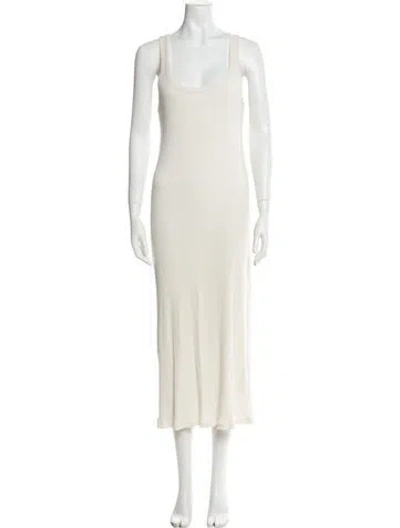 Pre-owned James Perse Scoop Neck Long Dress In Neutral