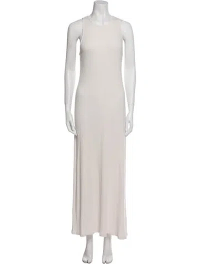 Pre-owned James Perse Scoop Neck Long Dress In Neutral