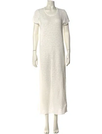 Pre-owned James Perse Scoop Neck Long Dress In Neutral