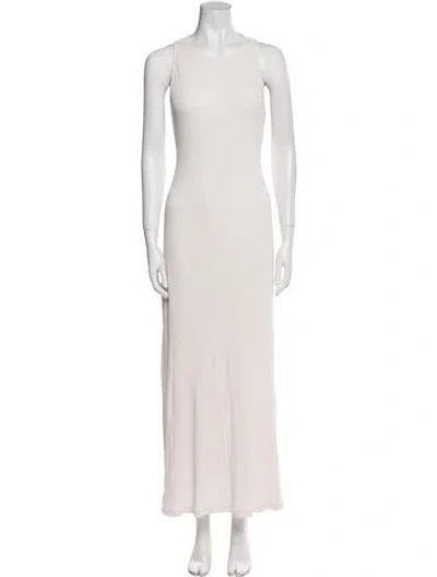 Pre-owned James Perse Scoop Neck Long Dress In Neutral
