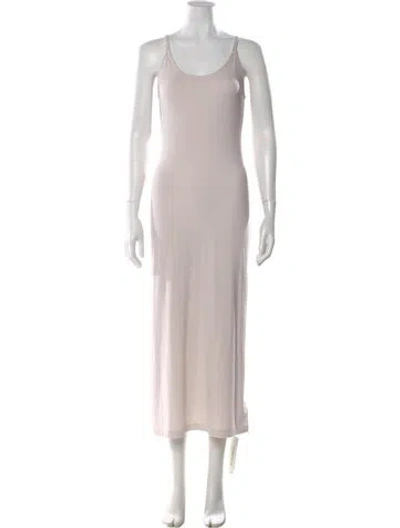 Pre-owned James Perse Scoop Neck Long Dress In Neutral