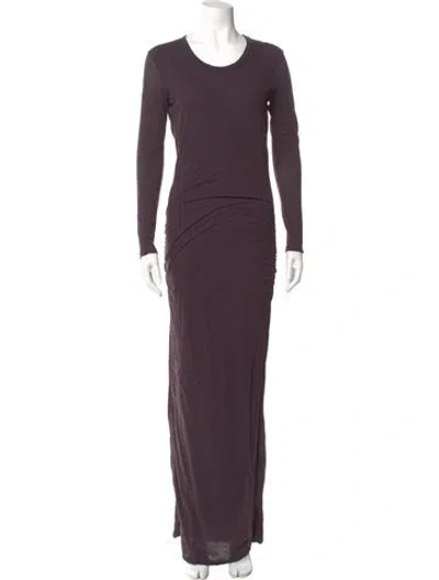 Pre-owned James Perse Scoop Neck Long Dress In Purple