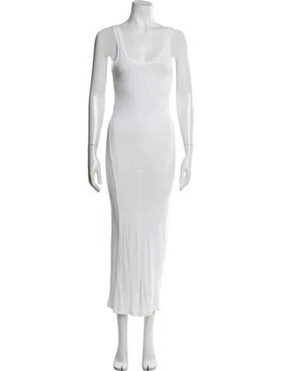 Pre-owned James Perse Scoop Neck Long Dress W/ Tags In White
