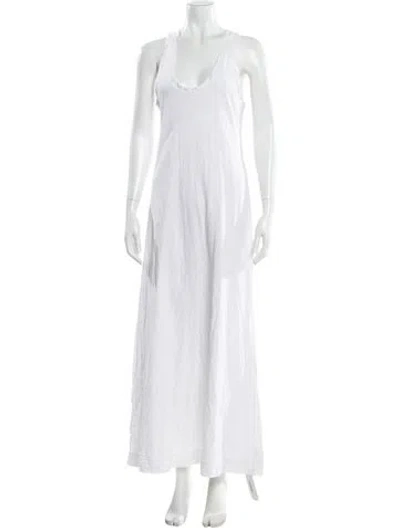 Pre-owned James Perse Scoop Neck Long Dress In White