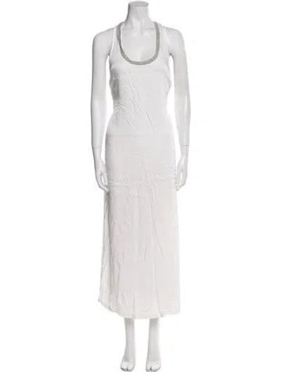 Pre-owned James Perse Scoop Neck Long Dress In White