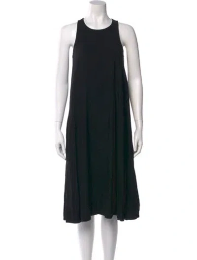Pre-owned James Perse Scoop Neck Midi Length Dress In Black