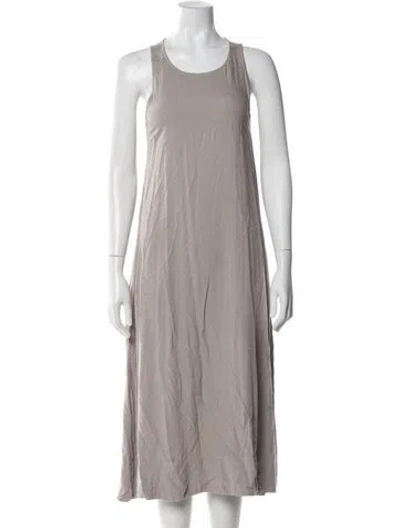 Pre-owned James Perse Scoop Neck Midi Length Dress In Gray