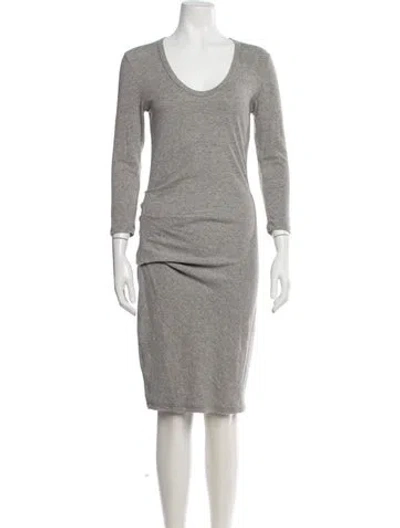 Pre-owned James Perse Scoop Neck Midi Length Dress In Gray