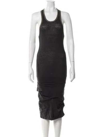 Pre-owned James Perse Scoop Neck Midi Length Dress In Gray