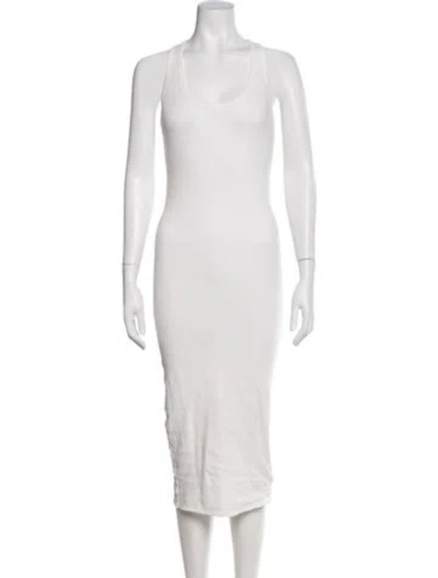 Pre-owned James Perse Scoop Neck Midi Length Dress In Gray