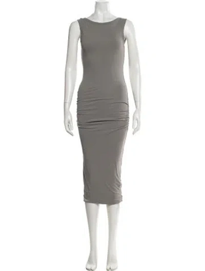 Pre-owned James Perse Scoop Neck Midi Length Dress In Gray