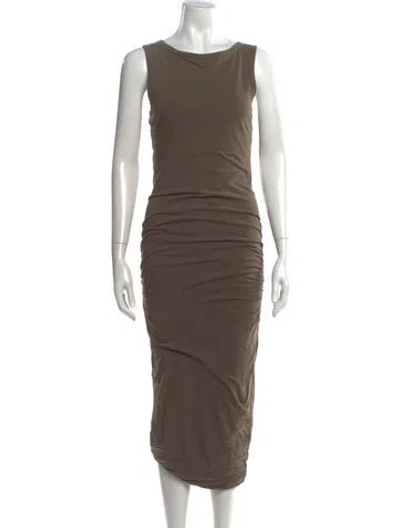 Pre-owned James Perse Scoop Neck Midi Length Dress In Gray