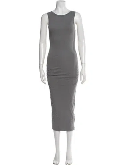 Pre-owned James Perse Scoop Neck Midi Length Dress In Grey