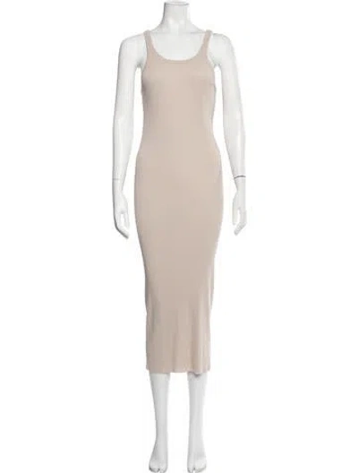 Pre-owned James Perse Scoop Neck Midi Length Dress In Grey/purple