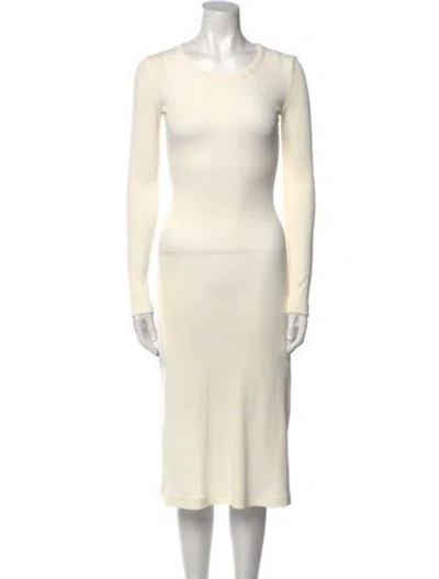 Pre-owned James Perse Scoop Neck Midi Length Dress In Neutral