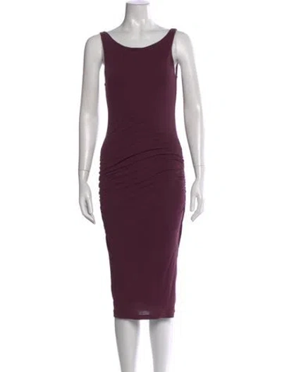 Pre-owned James Perse Scoop Neck Midi Length Dress In Purple