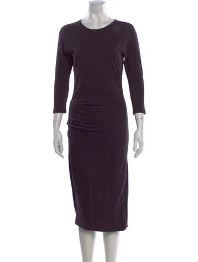 Pre-owned James Perse Scoop Neck Midi Length Dress In Purple