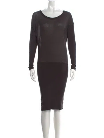 Pre-owned James Perse Scoop Neck Midi Length Dress W/ Tags In Brown