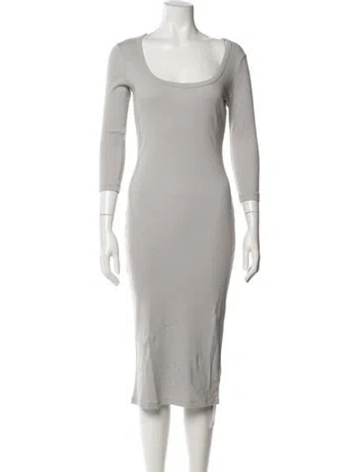 Pre-owned James Perse Scoop Neck Midi Length Dress W/ Tags In Gray