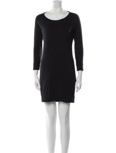 Pre-owned James Perse Scoop Neck Mini Dress In Black