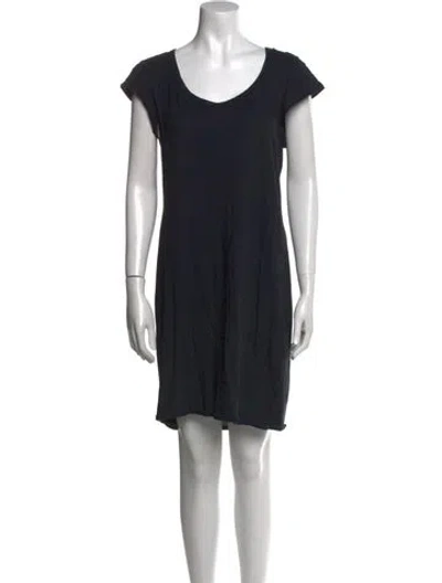 Pre-owned James Perse Scoop Neck Mini Dress In Black
