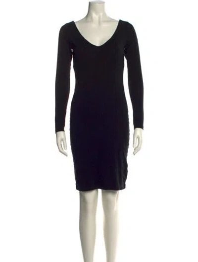 Pre-owned James Perse Scoop Neck Mini Dress In Black