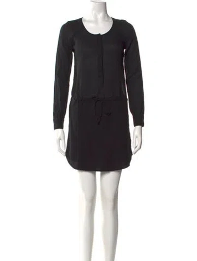 Pre-owned James Perse Scoop Neck Mini Dress In Black