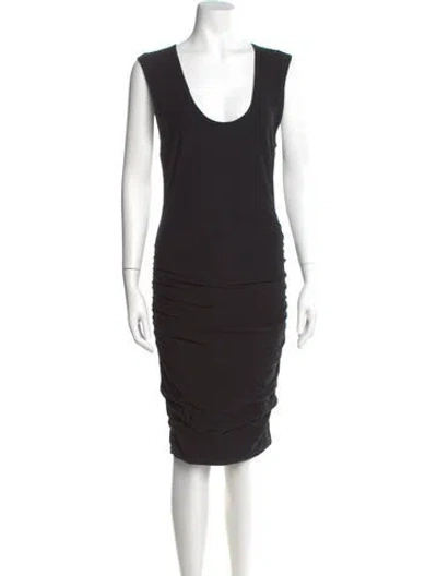 Pre-owned James Perse Scoop Neck Mini Dress In Black