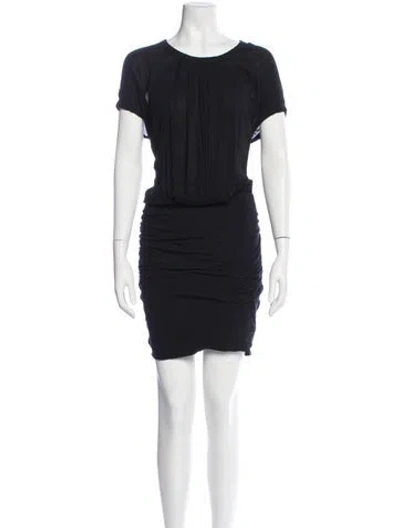 Pre-owned James Perse Scoop Neck Mini Dress In Black