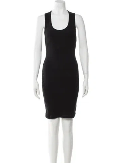 Pre-owned James Perse Scoop Neck Mini Dress In Black
