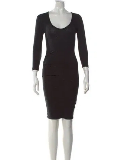 Pre-owned James Perse Scoop Neck Mini Dress In Black