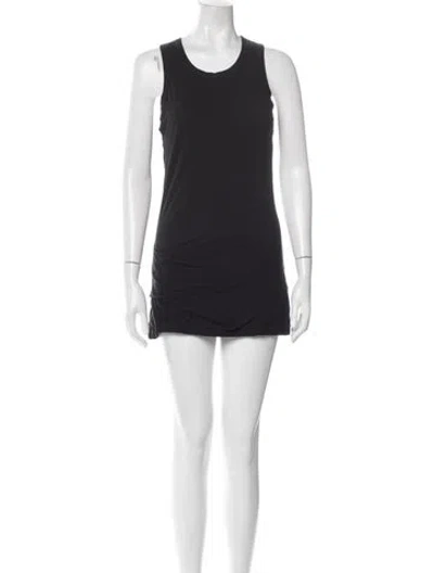 Pre-owned James Perse Scoop Neck Mini Dress In Black