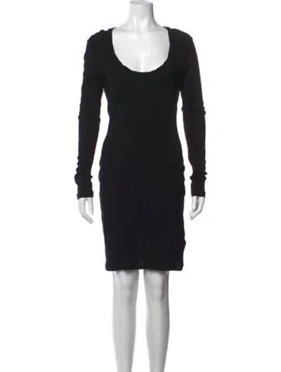 Pre-owned James Perse Scoop Neck Mini Dress In Black