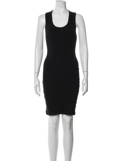 Pre-owned James Perse Scoop Neck Mini Dress In Black
