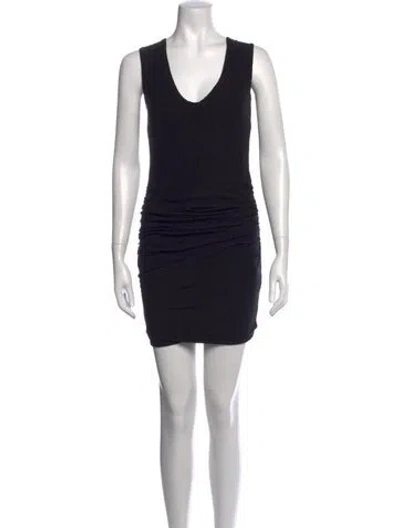 Pre-owned James Perse Scoop Neck Mini Dress In Black