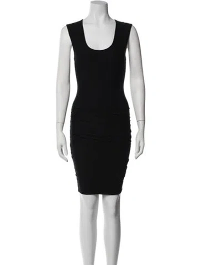 Pre-owned James Perse Scoop Neck Mini Dress In Black
