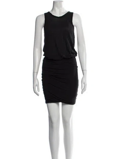 Pre-owned James Perse Scoop Neck Mini Dress In Black