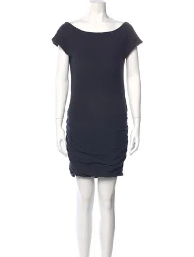 Pre-owned James Perse Scoop Neck Mini Dress In Blue