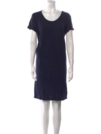Pre-owned James Perse Scoop Neck Mini Dress In Blue