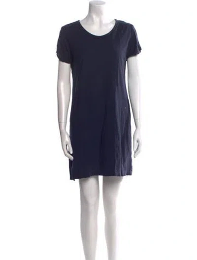 Pre-owned James Perse Scoop Neck Mini Dress In Blue