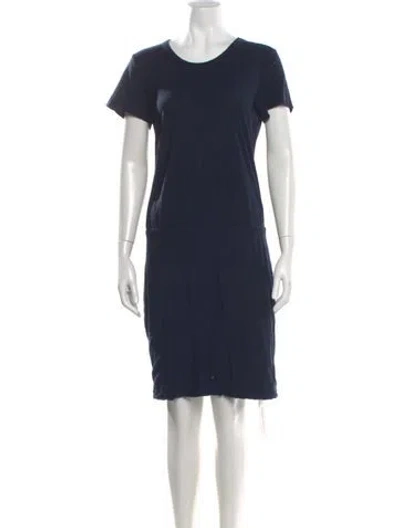 Pre-owned James Perse Scoop Neck Mini Dress In Blue