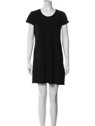 Pre-owned James Perse Scoop Neck Mini Dress In Blue